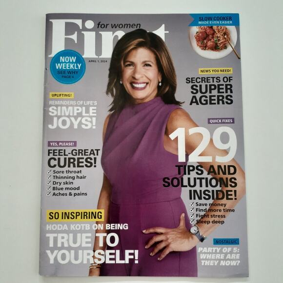 First for Women Magazine April 1 2024 Weekly Health Tips Hoda Kotb - Picture 1 of 2